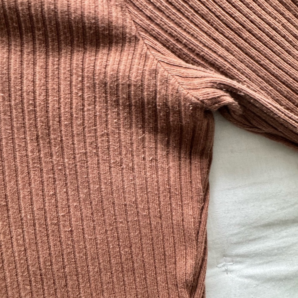 Reformation Brown Ribbed Cardigan Sweater - Picture 10 of 10